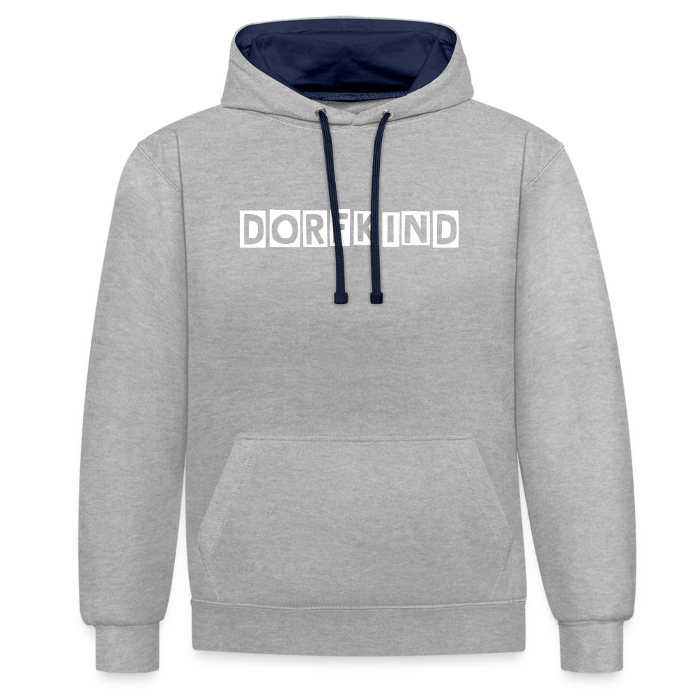 Dorfkind Kontrast-Hoodie - Grau meliert/Navy