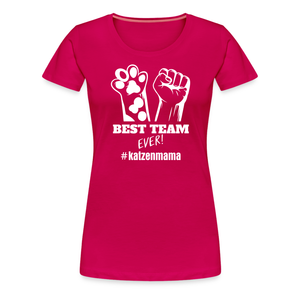 Katzenmama Frauen Premium T-Shirt - dunkles Pink