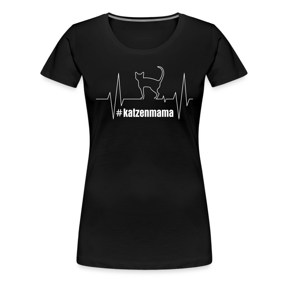Katzenmama Frauen Premium T-Shirt - Schwarz