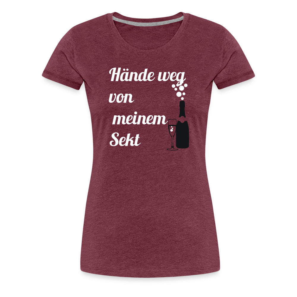 Sekt Frauen Premium T-Shirt - Bordeauxrot meliert