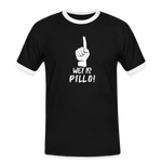 Wei is Pillo Männer Kontrast-T-Shirt - Schwarz/Weiß
