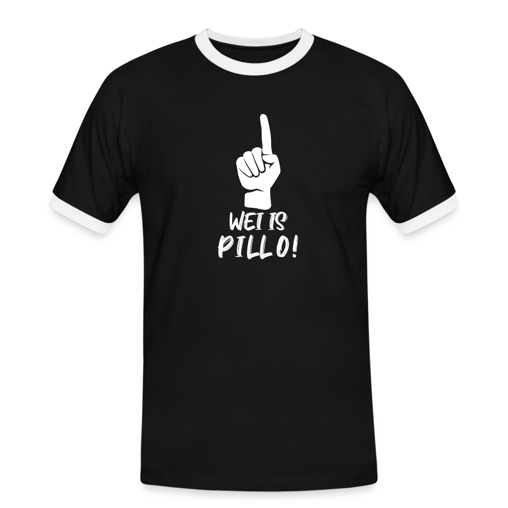 Wei is Pillo Männer Kontrast-T-Shirt - Schwarz/Weiß