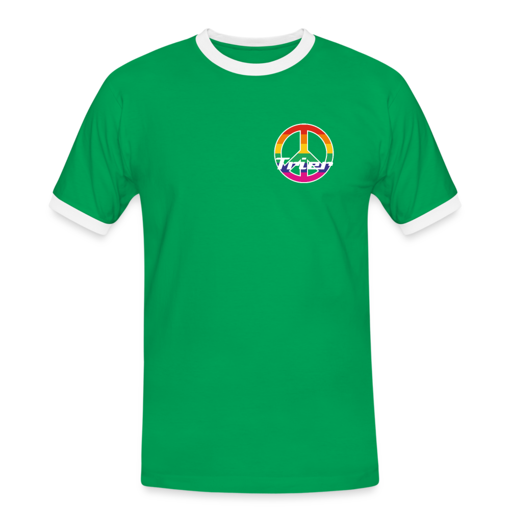 Pride Trier Männer Kontrast-T-Shirt - Kelly Green/Weiß